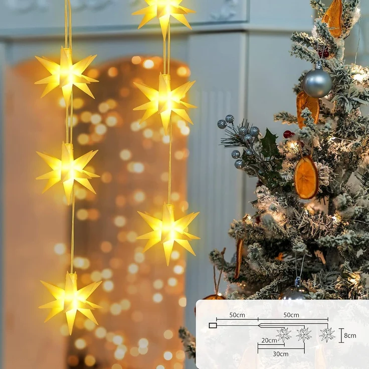 SALCAR 3er Set LED Weihnachtsstern – Bild 6