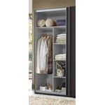 Inneneinteilung Zubehör für Kleiderschrank 87x50x147cm Dekor Leinen grau