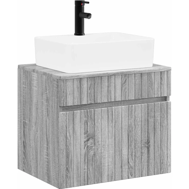 vidaXL Waschbeckenschrank Grau Sonoma 59 x 44,5 x 50 cm Holzwerkstoff 3404296 – Bild 2