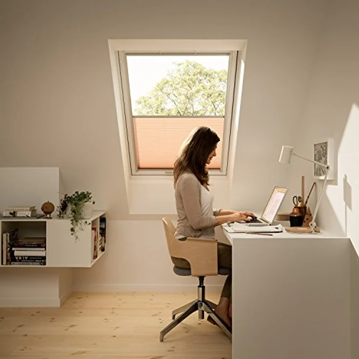 Velux Dachfensterplissee FHL F08 1016S, manuelles Plissee in Weiß mit Aluminium-Schiene, stufenlos verstellbar – Bild 5