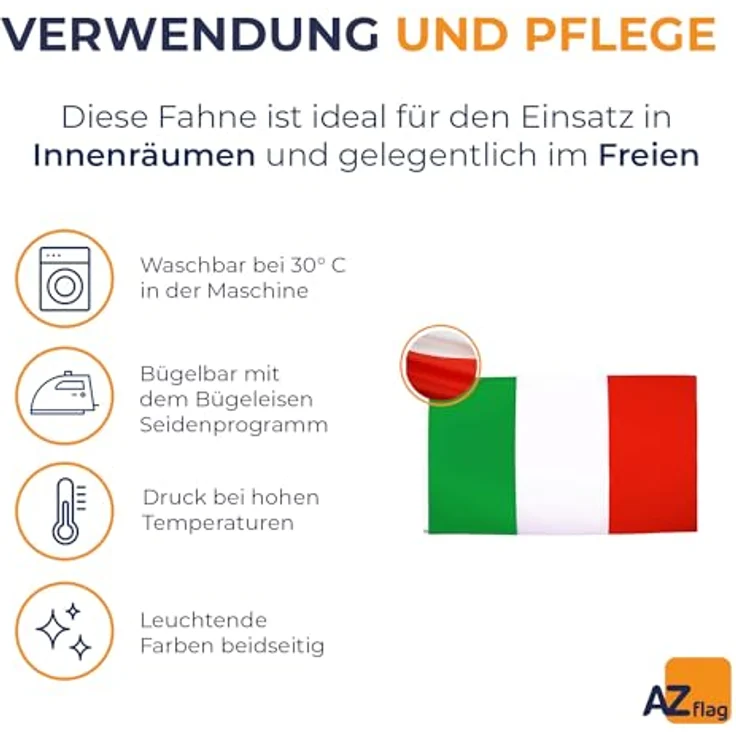 FLAGGE ITALIEN 150x90cm - ITALIENISCHE FAHNE 90 x 150 cm - flaggen AZ FLAG Top Qualität – Bild 5
