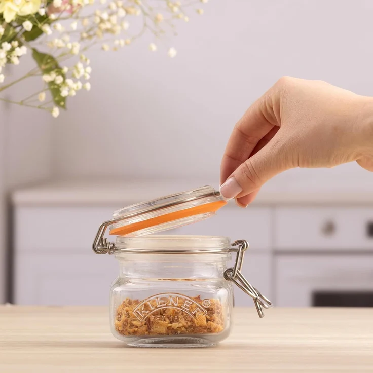 Kilner Einmachglas mit Bügelverschluss 250 ml quadratisch, Luftdichtes Vorratsglas mit Edelstahlbügel und Dichtung, Perfekt zum Einmachen, Konservieren und Lagern, spülmaschinengeeignet – Bild 3
