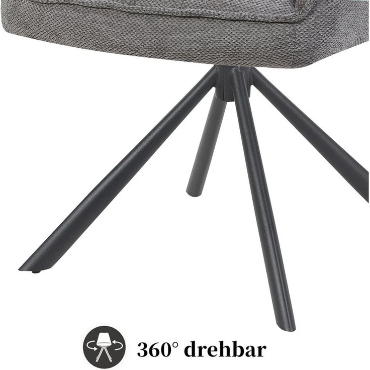 DUBI Möbel Polsterstuhl THOMAS-MIRA, 360° drehbar Massivholz oder Metallgestell 2er-Set – Bild 4
