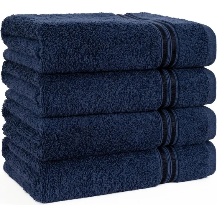 HAMMETEX Handtuch Set 4er Set Handtücher 50x100 cm, 100% Baumwolle, Weich & Saugstark, Frottier (Set, 4-St), mit Bordüre, einfarbig, weich