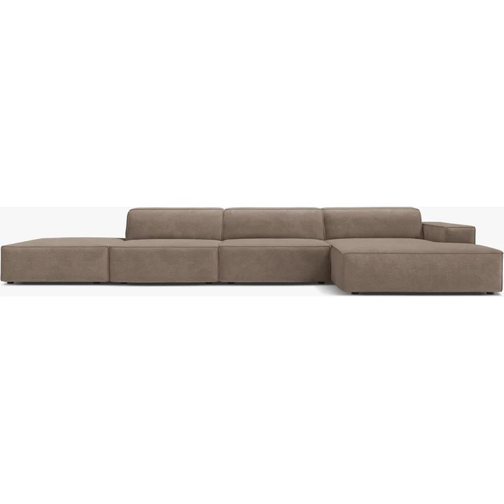 Micadoni Ecksofa Jodie 5-Sitzer Strukturierter Stoff Liberty Cappuccino Rechts – Bild 1