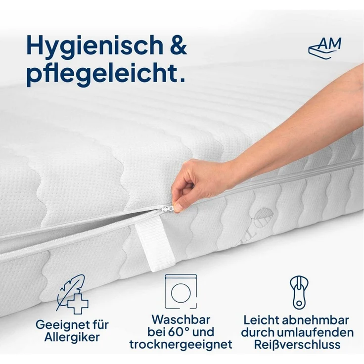 AM Qualitätsmatratzen | Hochwertiger Tencel Matratzenbezug 80 x 200 x 20 cm - Ersatzbezug – Bild 3