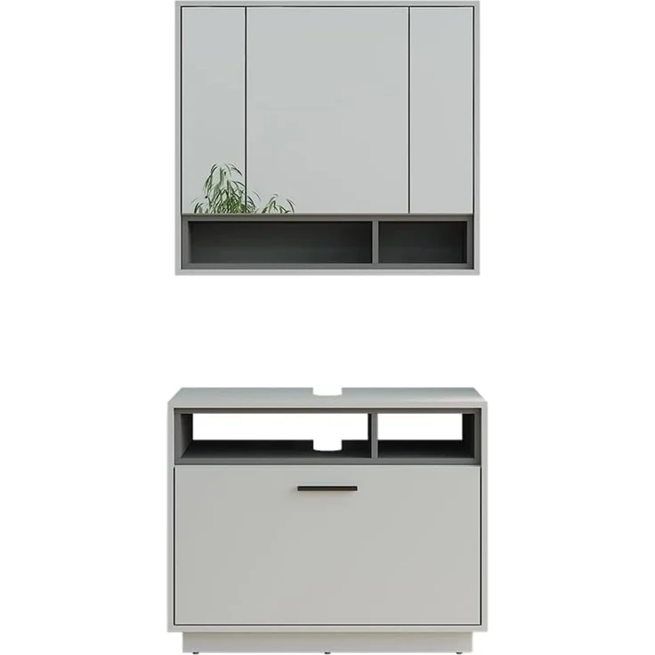Badmöbel-Set Beatrice Grau/Anthrazit 2-teilig Vicco – Bild 1