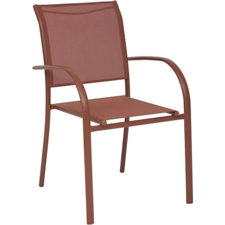Hespéride - Piazza Gartenstuhl, Mahagonibraun, Aluminium, stapelbar, rostbeständig - Für Terrasse, Gartenstuhl – Bild 1