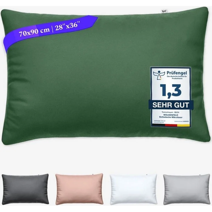 Wolkenfeld Kissenbezug Mikrofaser Kissenbezug - Allergiker Kopfkissenbezug - unfassbar weich, (1 Stück), Größe 80x80, 40x80 und 70x90 cm, versteckter Reißverschluss – Bild 4