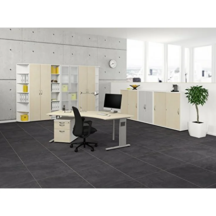 Garderobenschrank mit ausziehbarem Garderobenhalter, 80x42x216cm, Ahorn Weiß – Bild 6