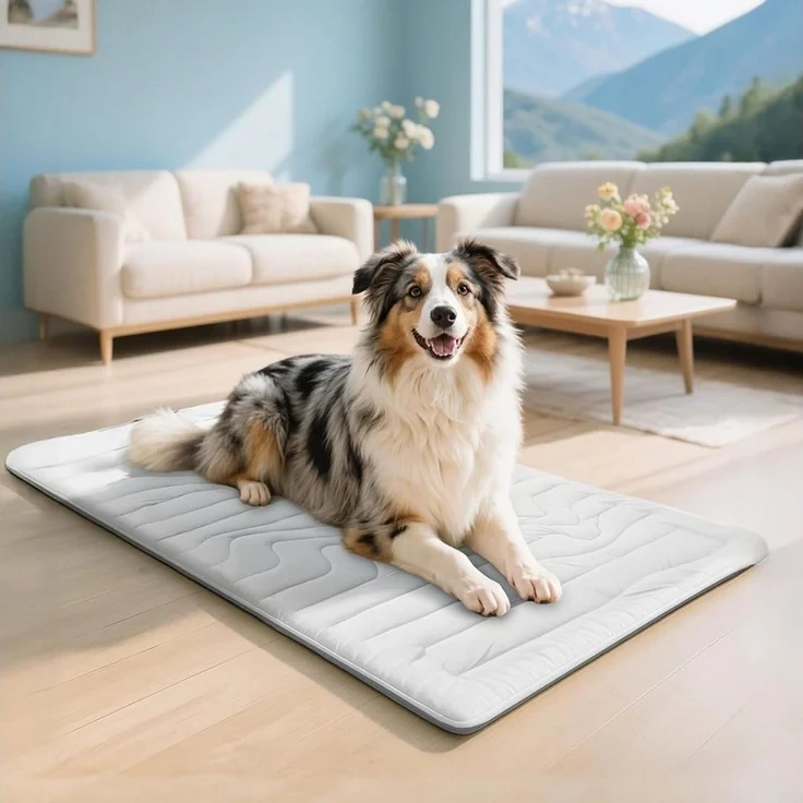 Ledander Hundematte Sommer Kühlkissen Kühlmatte für Hunde Selbst Kühlende Hundematte, für Kiste, Boden, Autositz, Außen- und Innenbereich, 58x91 cm – Bild 3