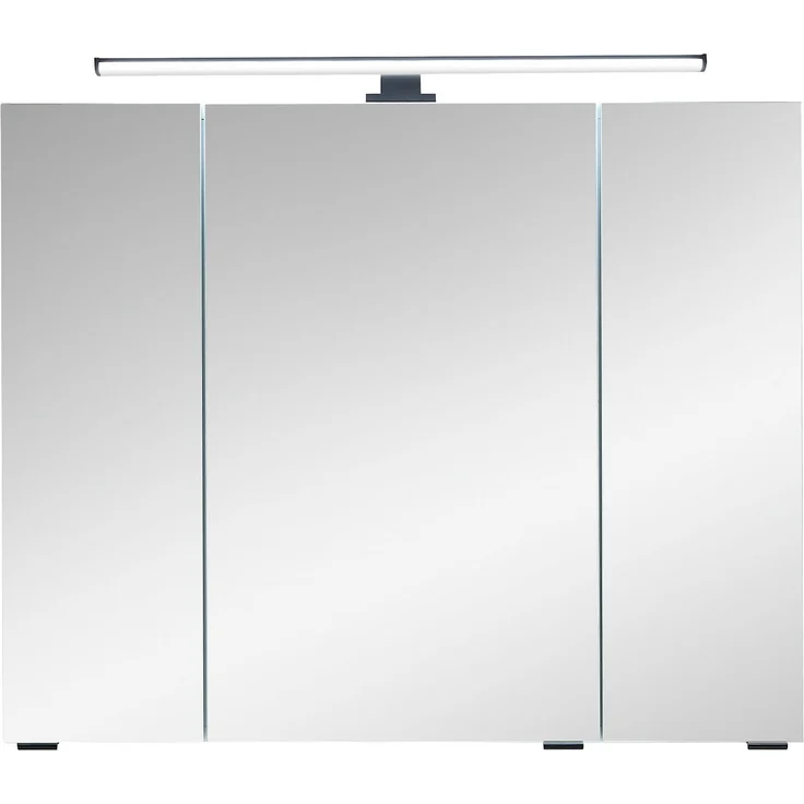 Saphir Badezimmerspiegelschrank Quickset 500, 3 Türen, 80cm breit, LED-Aufsatzleuchte inkl. Schalter und Steckdose – Bild 2