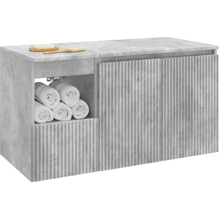 vidaXL Badezimmerschrank-Set 2 stk. Betongrau 92,5 x 44,5 x 50 cm 3404117 – Bild 3