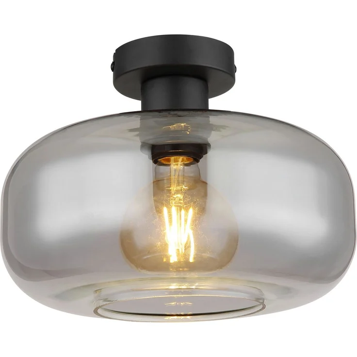 GLOBO LIGHTING Deckenleuchte GIUSEPPE, ohne Leuchtmittel, Deckenlampe/Metall/Glas rauchfarben/Wohnzimmer/Flur – Bild 5