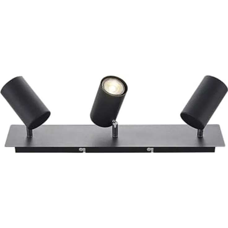 Lindby Strahler Joffrey, 3-flammige Deckenleuchte in Schwarz aus Metall, GU10, für Wohnzimmer und mehr