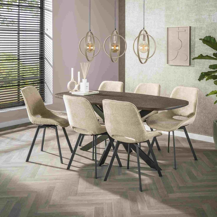 Esstisch Kivon Bronze-Metallic - oval mit Spider-Gestell, 180 cm – Bild 2
