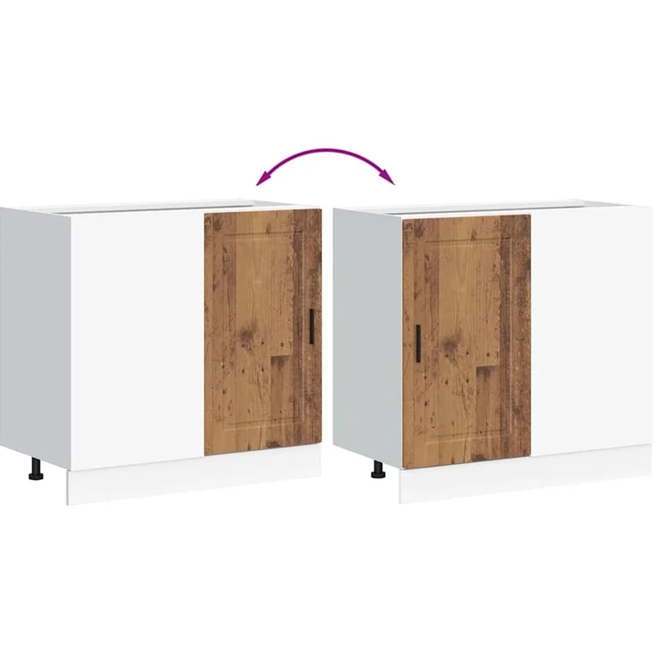 vidaXL Küchenunterschrank Porto Altholz-Optik Holzwerkstoff 854306 – Bild 8