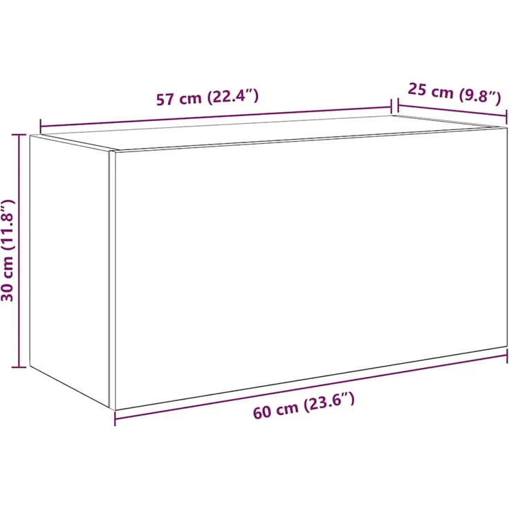 vidaXL Bad-Wandschrank Sonoma-Eiche 60x25x30 cm Holzwerkstoff 860060 – Bild 12