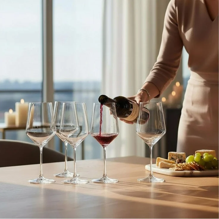 Spetebo Weißweinglas Kristall Glas kratzfest 6er Set, Glas, Spülmaschine geeignet – Bild 4