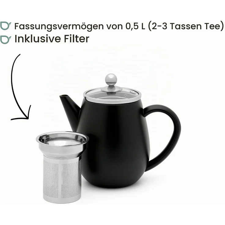 Bredemeijer Teekanne EVA 0,5l schwarz – Bild 3