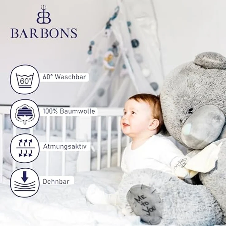 BARBONS Spannbettlaken für Baby/Kinderbett - 100% Jersey-Baumwolle Oeko-TEX Standard 100 Zertifiziert Bettlaken für Babybett (Grün - 2er - 60x120 cm / 70x140 cm) – Bild 6