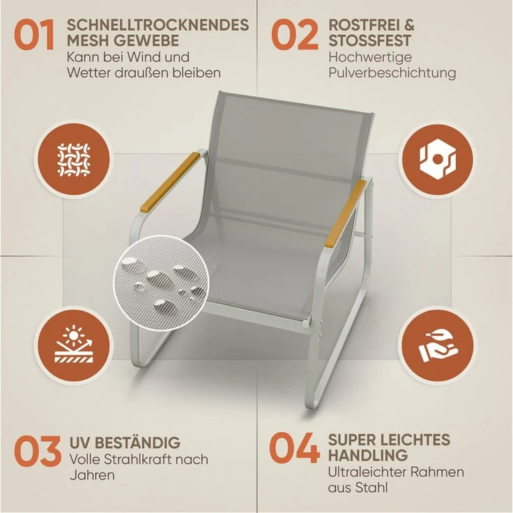 Blumtal Gartenlounge-Set Gartenmöbel Set - Gartenlounge, (4-tlg), Balkon Möbel - Terassenmöbel Außen - Balkon Möbel Set - Balkon Lounge – Bild 2