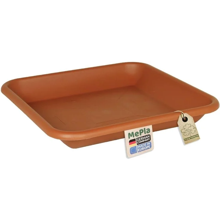 Heimwerkercenter Pflanzkübel MePla Untersetzer Quadrat 24x24 cm, Terrakotta, wetterfester Kunstoff – Bild 1
