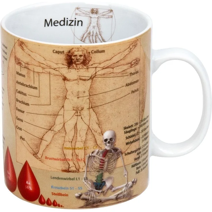 KÖNITZ 1113301709 Wissensbecher MEDIZIN 490 ml aus Porzellan / Motivbecher