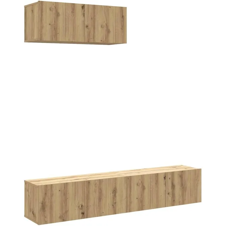 vidaXL 3-tlg. TV-Schrank-Set Wandmontage Artisan-Eiche Holzwerkstoff 3329004
