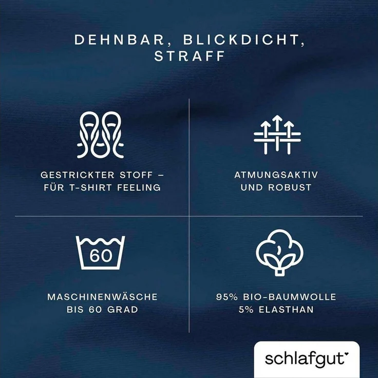 Schlafgut 'PURE TOPPER' Spannbettlaken, für Topper bis 10 cm Höhe, Blue Deep, XL 180x200 cm - 200x220 cm, 100% Bio-Baumwolle – Bild 3