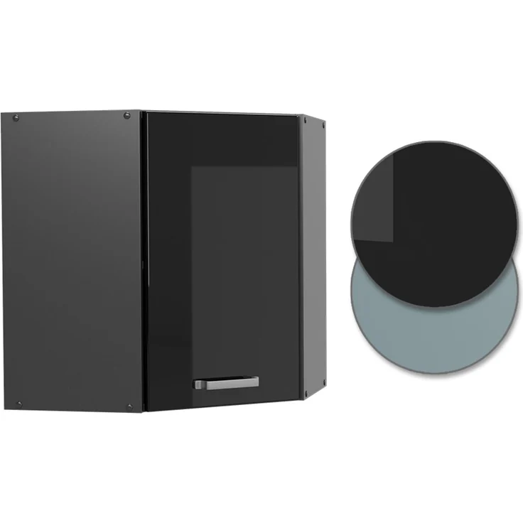 Eckhängeschrank R-Line Schwarz Hochglanz 57 cm Vicco – Bild 6