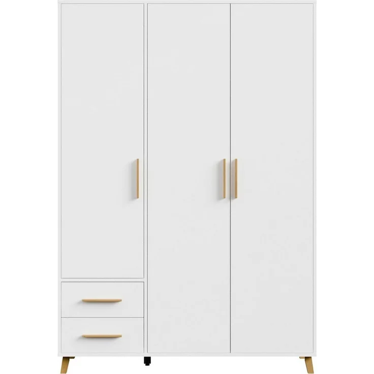 rauch Drehtürenschrank Kleiderschrank Schrank Garderobe Wäscheschrank SHINJO (in 3 verschiedenen Ausstattungen BASIC/CLASSIC/PREMIUM) Griffe und Füße aus Massivholz mit 2 Schubladen MADE IN GERMANY – Bild 3