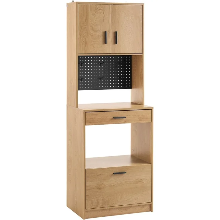 SoBuy FSB98-N Sideboard, Spanplatte, Papierfurnier, Helle Eiche, 60 x 170 x 40 cm