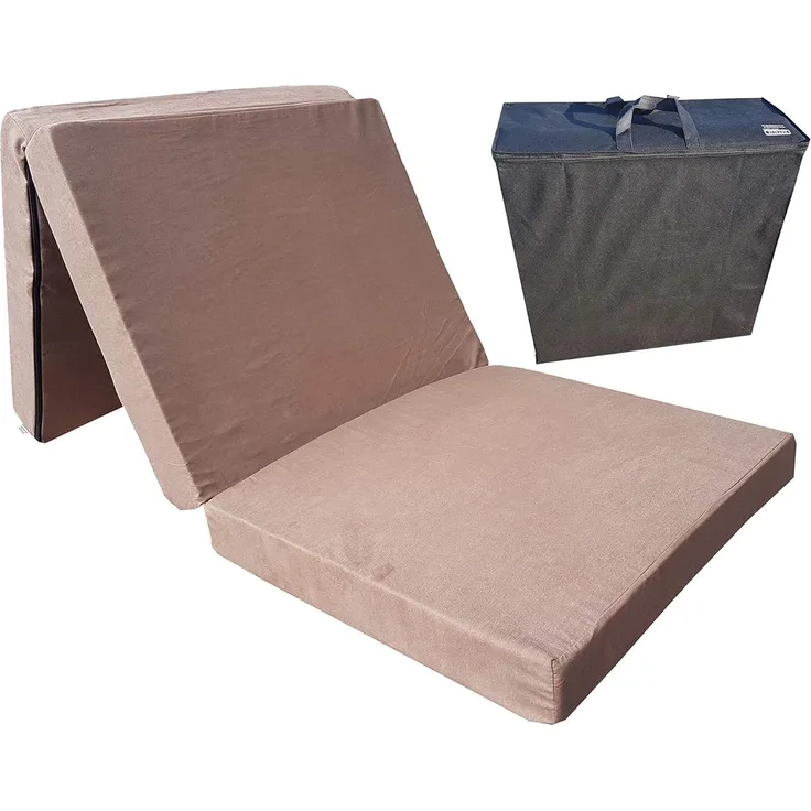 Natalia Spzoo Faltmatratze Klappmatratze 180 x 80 x 10 cm mit Aufbewahrungstasche (Taupe 2019)