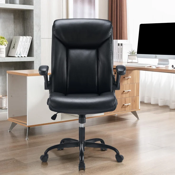 Bürostuhl Ergonomischer Schreibtischstuhl PU Leder Drehstuhl höhenverstellbar – Bild 2