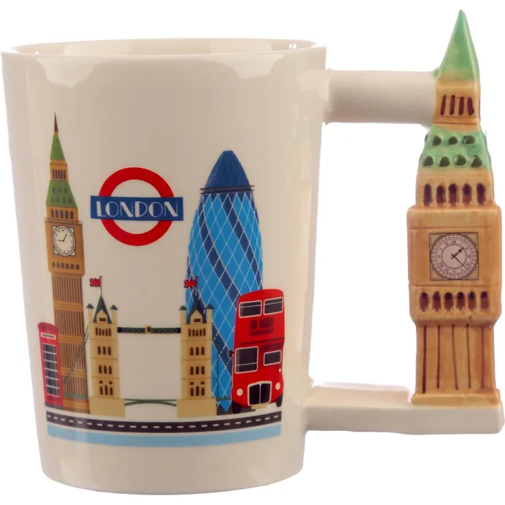 Puckator Keramiktasse mit Griff in Big Ben Form, Keramik, Multi, Height 11. 5cm Width 13cm Depth 8cm