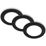 BRILONER - 3er Set LED Einbaustrahler 230V flach, neutralweißes Licht, je 6W 660lm, LED Spot, Deckenspots, Spots 230V, Einbauleuchten, Einbauspots, Deckenstrahler, 12 x 2,8 cm (DxH), Schwarz