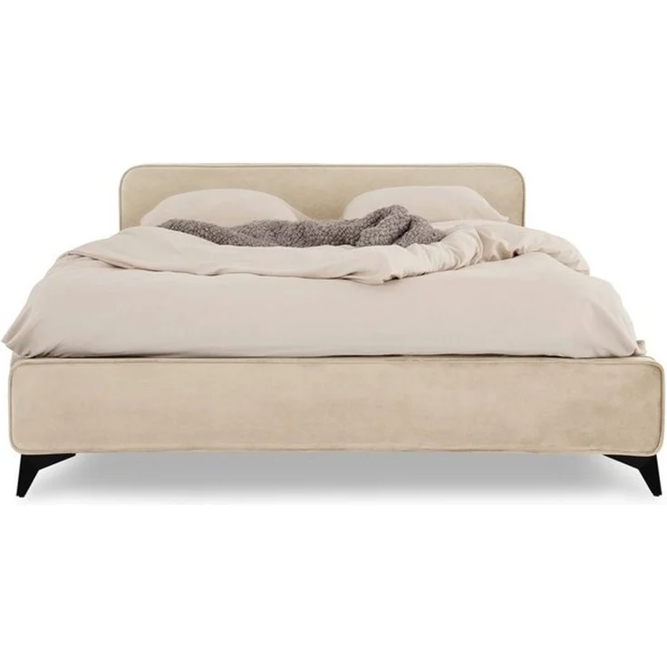 IDIMEX Polsterbett LAVORO, Bett 140x200 cm mit Lattenrost und Stoffbezug, Doppelbett beige – Bild 4