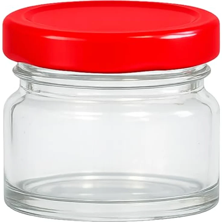 hocz 100x Mini Marmeladengläser 30 ml | mit Deckel Rot TO 43 | kleine Einmachgläser mit Schraubdeckel zum befüllen | Schraubgläser, Sturzgläser Set | leere Gläser für Marmelade | 100 Stück – Bild 4