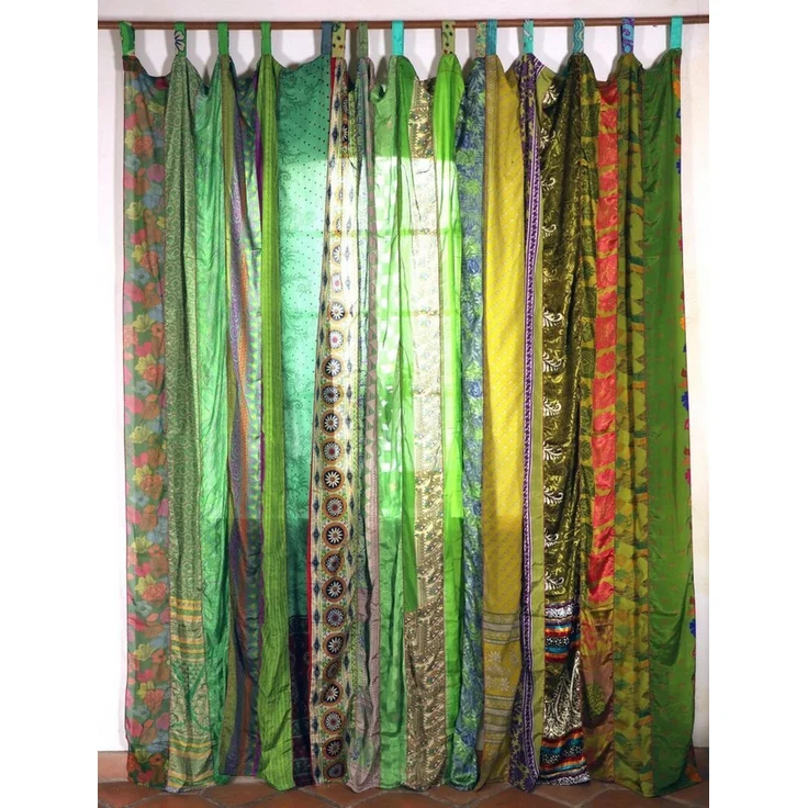 Guru-Shop Vorhang Seidiger Vorhang (1 Stk) Gardine aus Patchwork.. – Bild 4