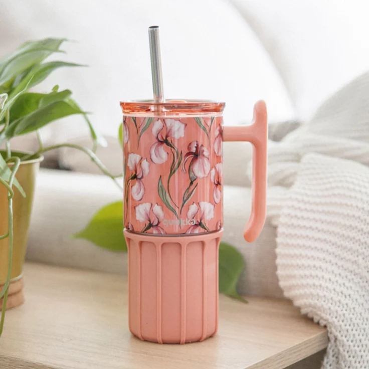 Vakuumisolierter Thermobecher aus Edelstahl Trinkflasche Doppelwandig 720 ml Korallenrosa – Bild 2