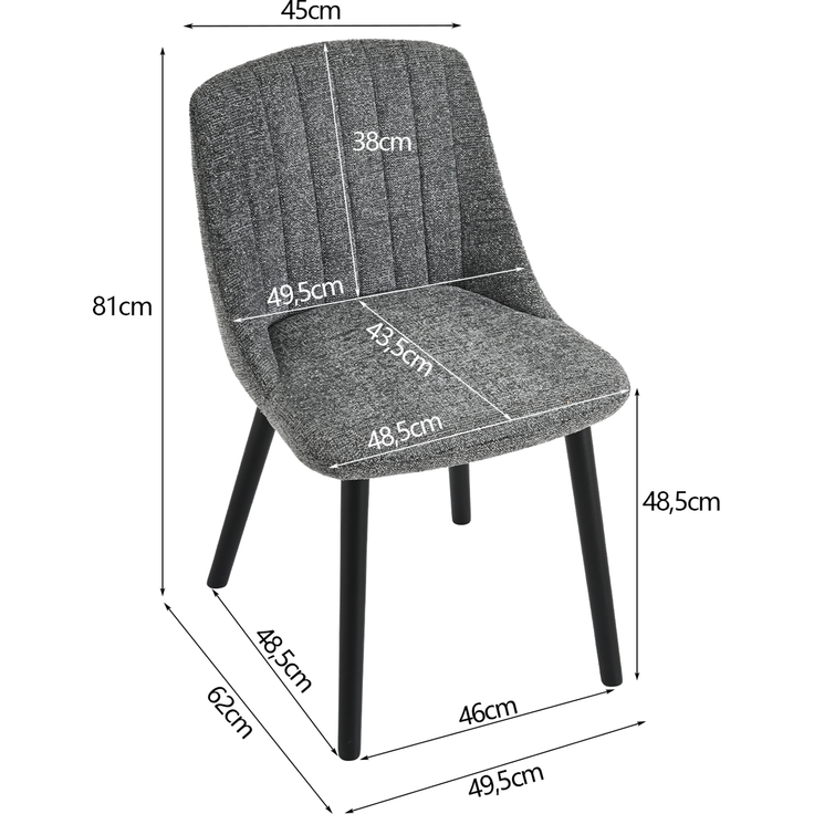 GOEURVANT 993 Esszimmerstühle 6er-Set, Chenille - Schiefergrau – Bild 7