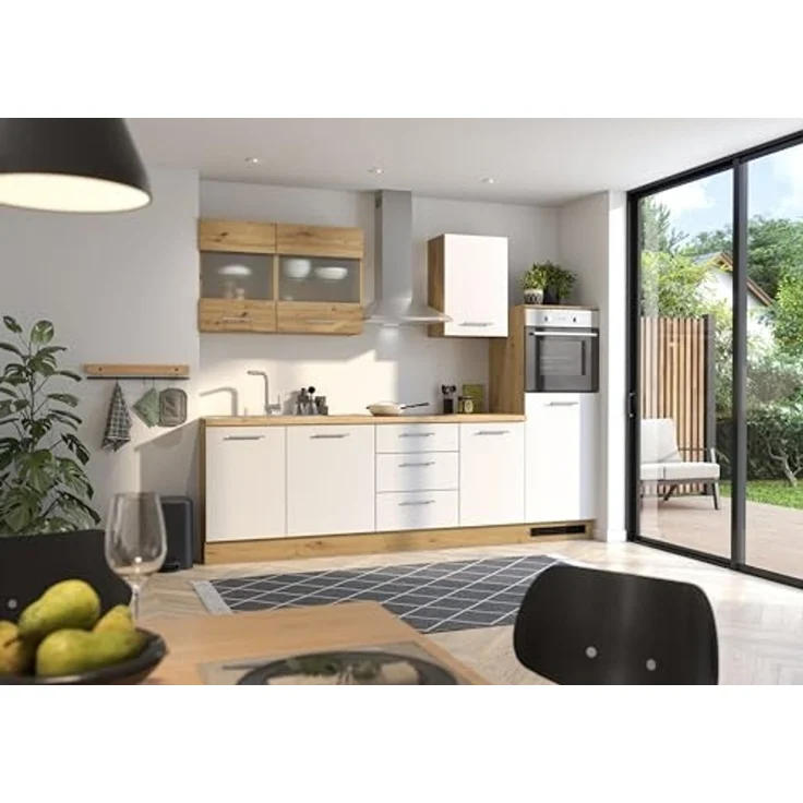 Bega BBK Küchenblock mit E-Geräten CAPRI - Küche in Weiß-Artisan Eiche – Bild 2