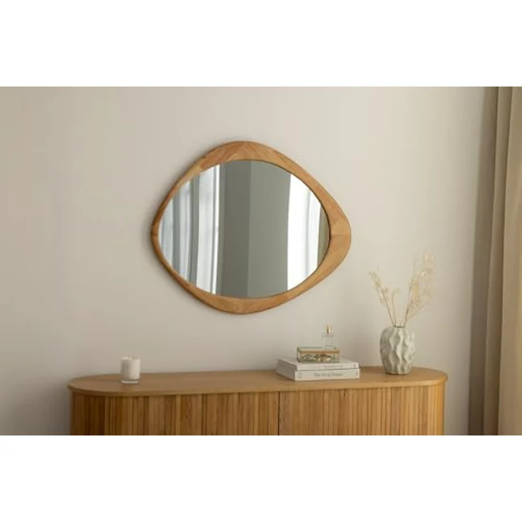 riess-ambiente Wandspiegel ORGANIC 90cm natur – Eichenholz-Design, asymmetrisch, variabel (Einzelartikel, 1-St), Dekoration mit natürlicher Maserung – ideal für Flur oder Schlafzimmer – Bild 2