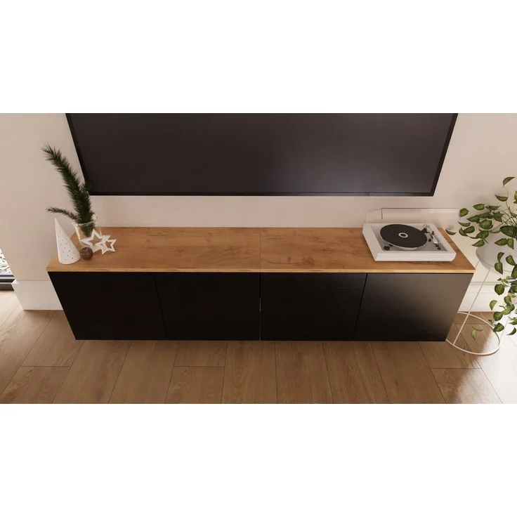 Platan Room Lowboard LUNA, 90 oder 180 cm Sideboard Hängend oder Stehend ganz in Matt – Bild 3