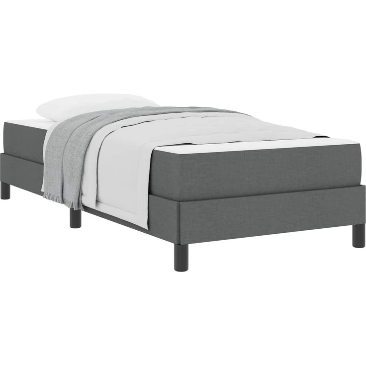 vidaXL Boxspringbett mit Matratze Dunkelgrau 90 x 200 cm Stoff 3398459 – Bild 1