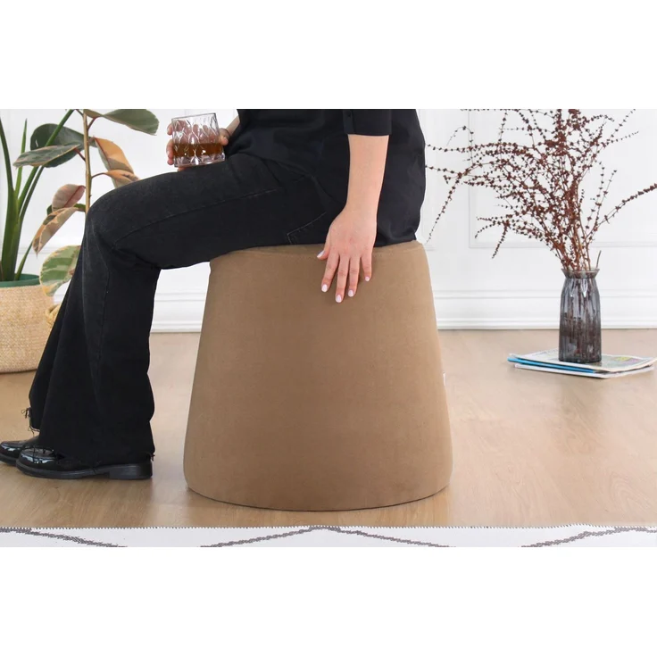 Hanah Home 'Broch - Brown' Pouffe, Braun, 40 x 44 x 40 cm – Bild 3