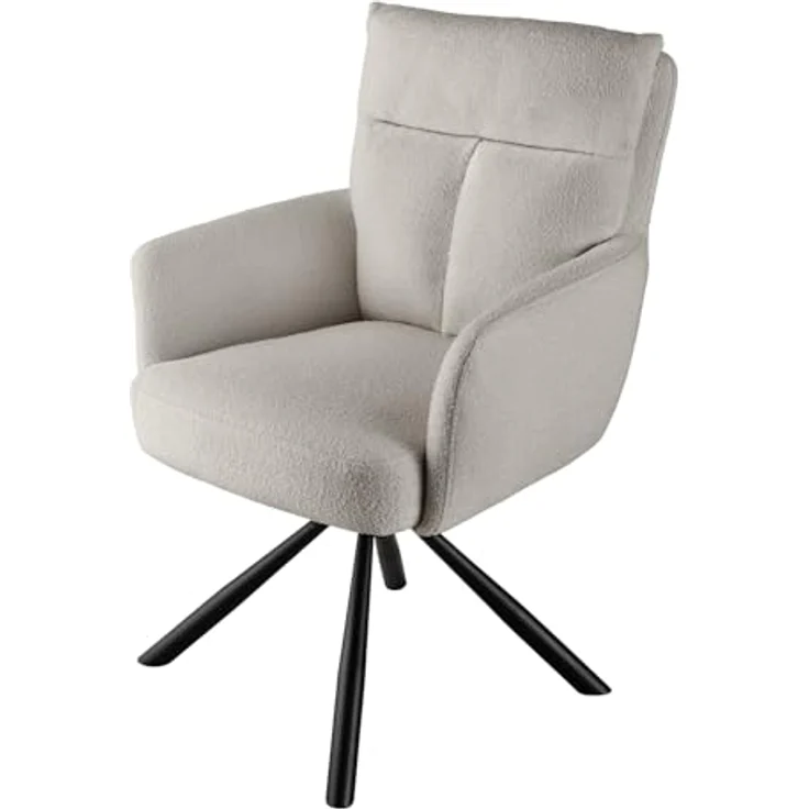 riess-ambiente Polsterstuhl BIG GEORGE greige / schwarz (Einzelartikel, 1 St), Esszimmer · 360° drehbar · mit Armlehne · Retro – Bild 2
