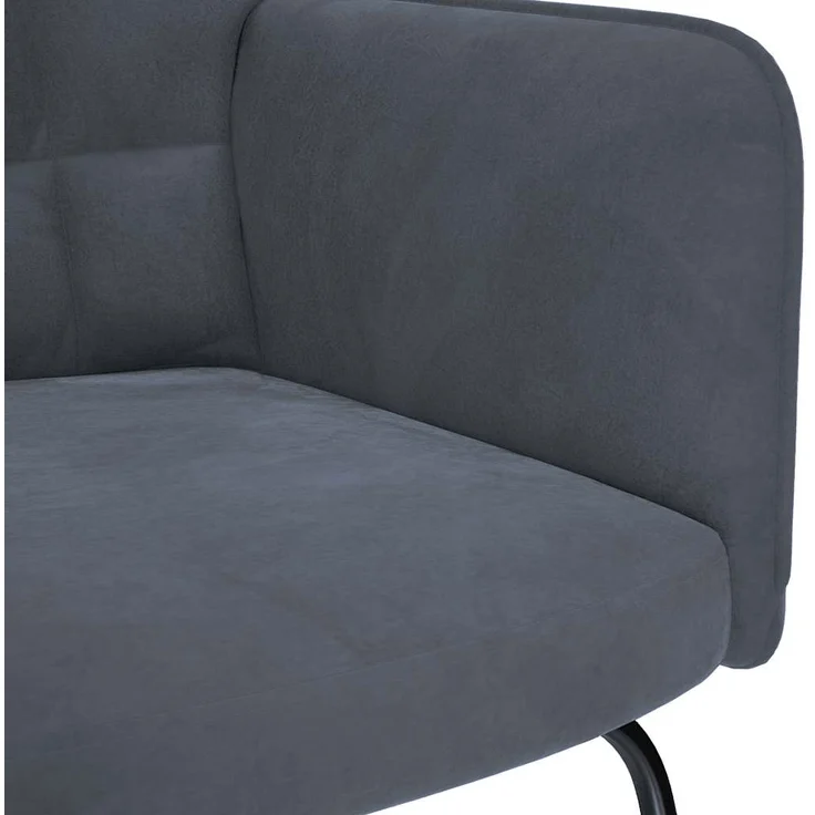 vidaXL Schaukelstuhl mit Hocker Dunkelgrau Samt 4016844 – Bild 8