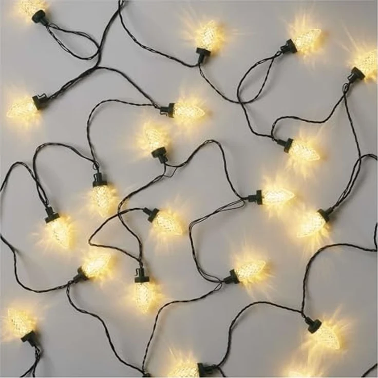 EMOS LED-Lichterkette im Retrostil, 9,8m Weihnachtslichterkette + 5m Zuleitung, 50 LEDs, 8 Lichtmodi, Netzteil, IP44 für Innen und Außen, Warmweiß – Bild 1